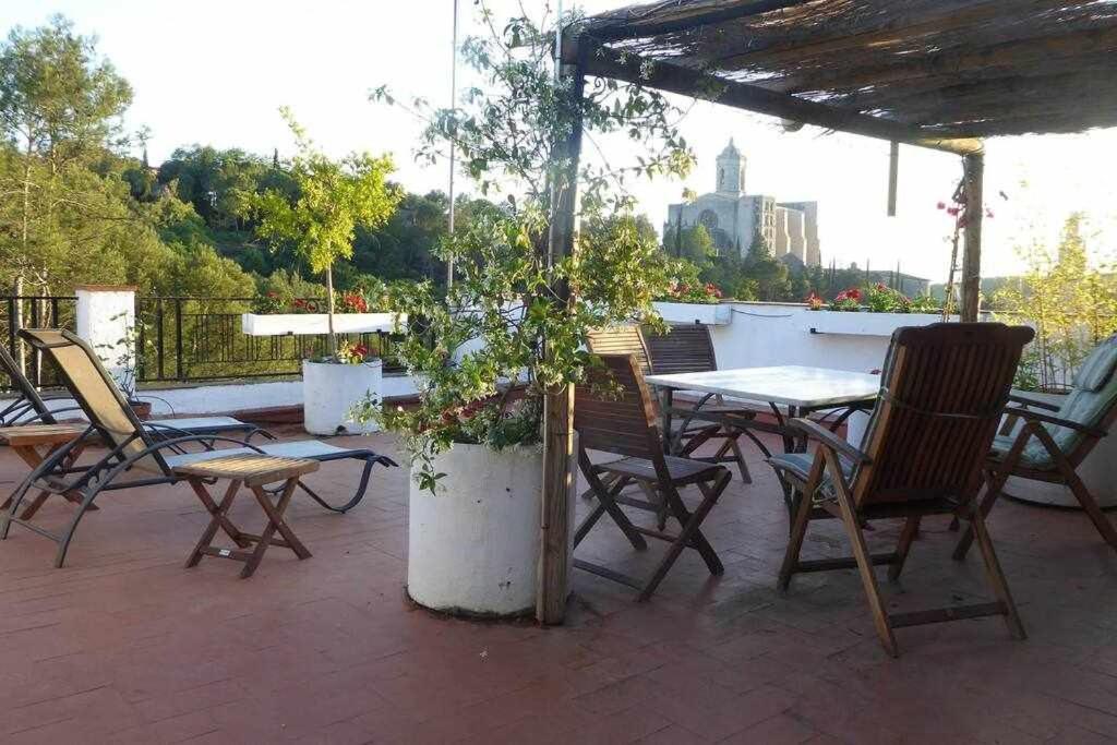 Apartamento con increíbles vistas y terraza en la azotea Gerona Exterior foto