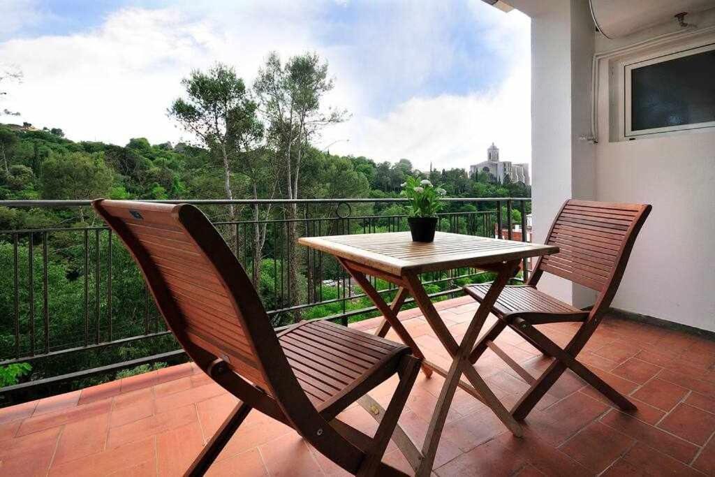 Apartamento con increíbles vistas y terraza en la azotea Gerona Exterior foto